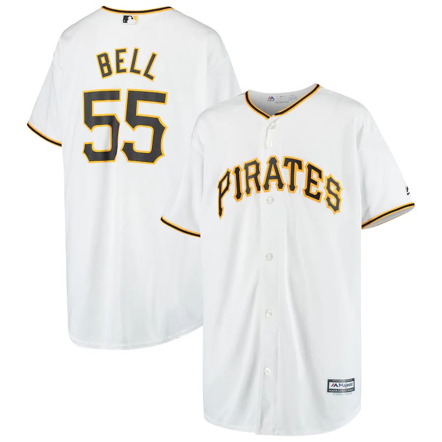 Cheap Youth Pittsburgh Pirates 55 Josh Bell Majestic White Home MLB Jerseys